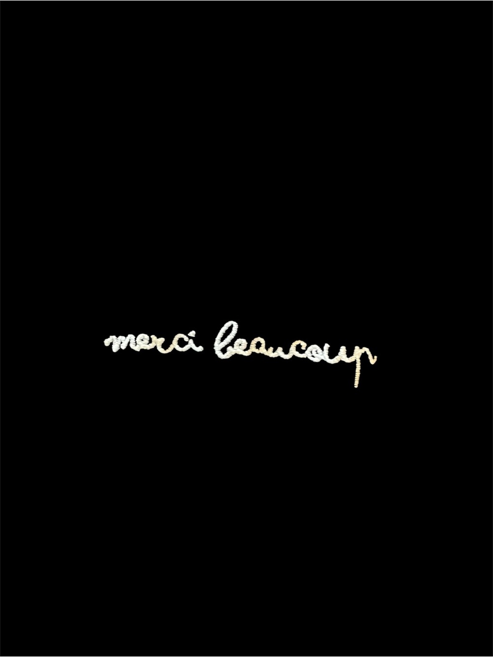 H&M Black T-shirt with Merci Beaucoup